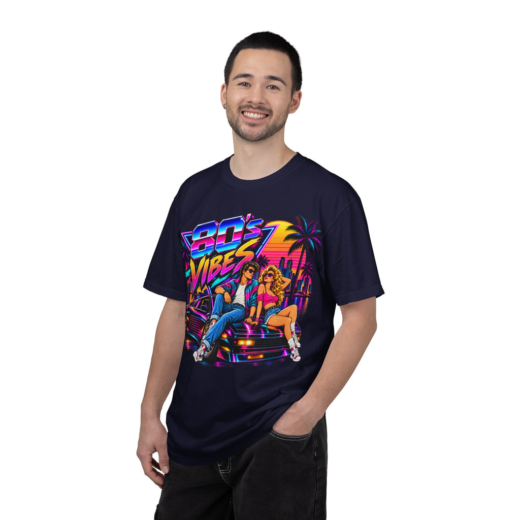 80s Vibes retro car scene T-shirt | neon palm sunset