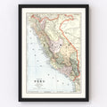 Vintage Map of Peru 1901