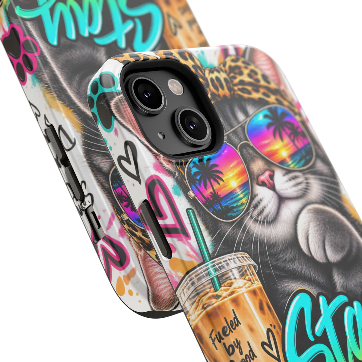 Phone Case — "Stay Pawsitive" Cat Impact-Resistant Case
