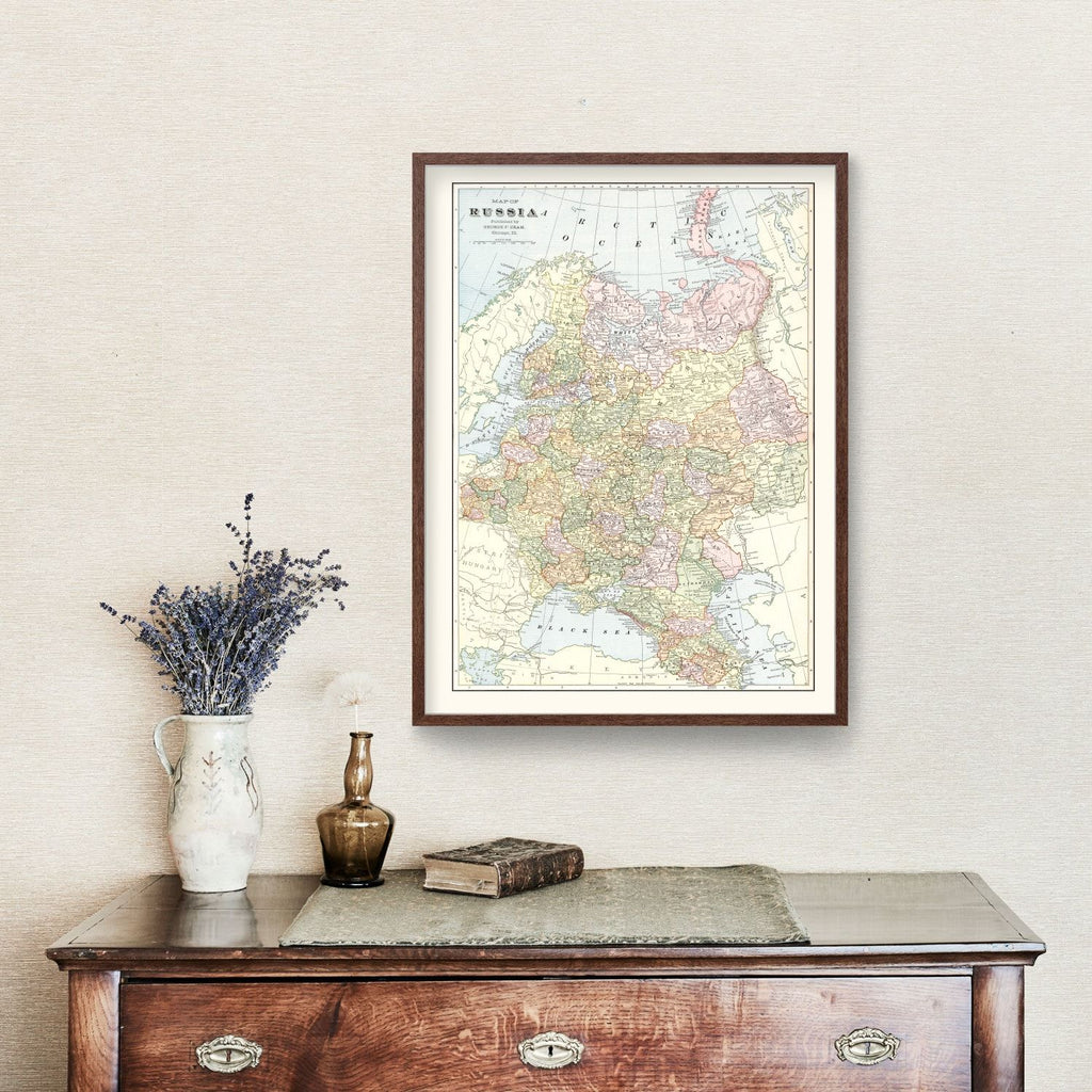 Vintage Map of Russia 1901