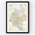 Vintage Map of Russia 1901