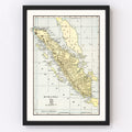 Vintage Map of Sumatra, Indonesia 1901