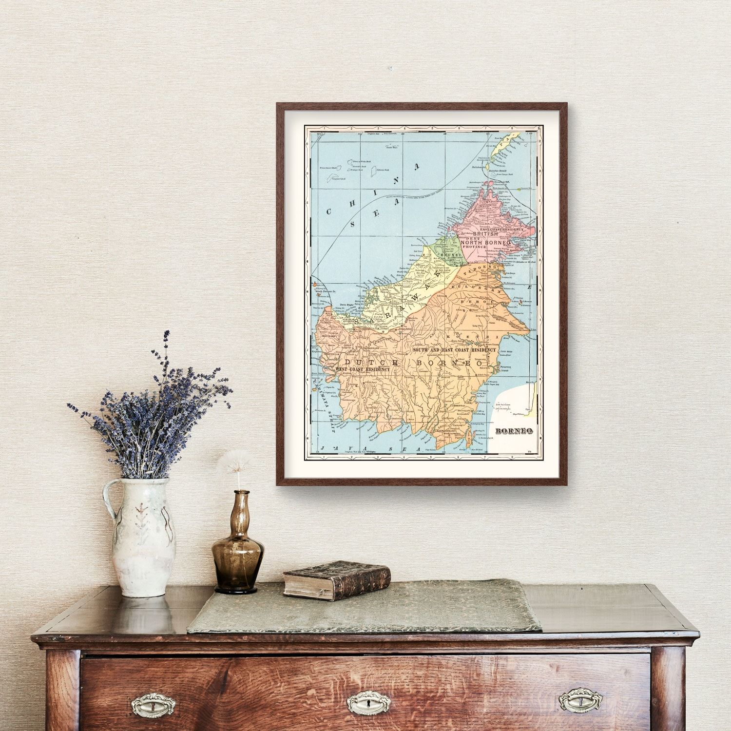 Vintage Map of Borneo, East Indies 1901