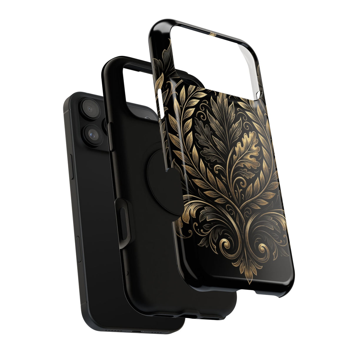 Baroque Gold Leaf Phone Case — Impact-Resistant Protective Cover