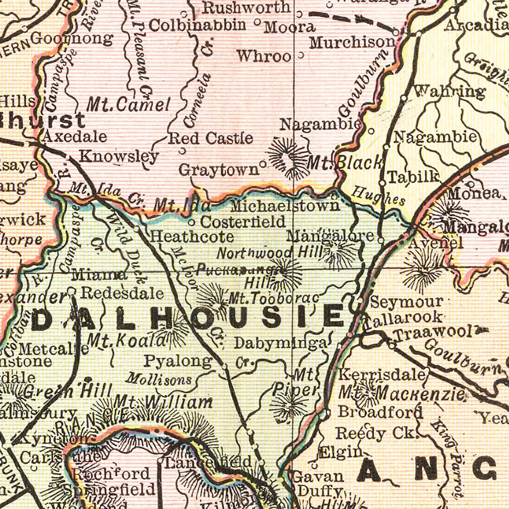 Vintage Map of Victoria, Australia 1901