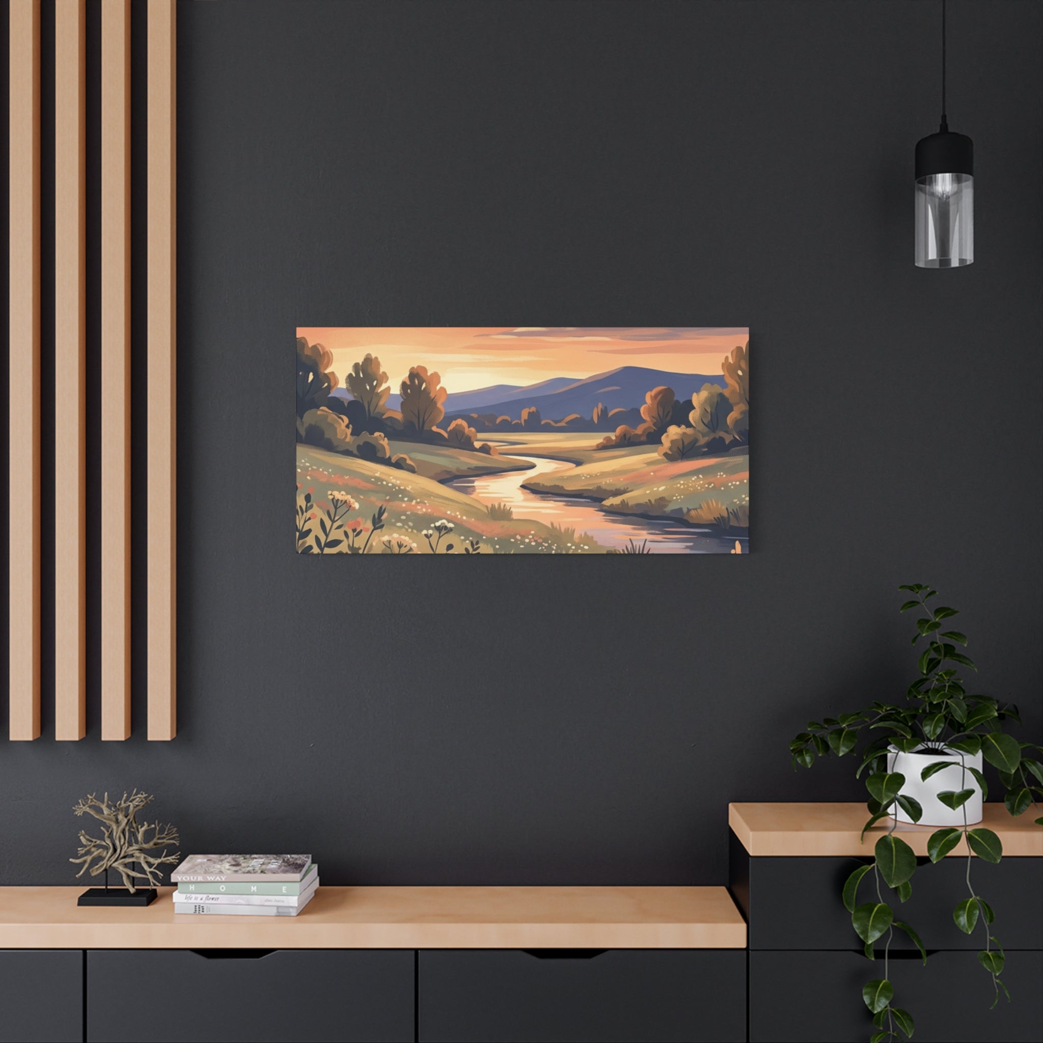Sunset Meadow Canvas Wall Art