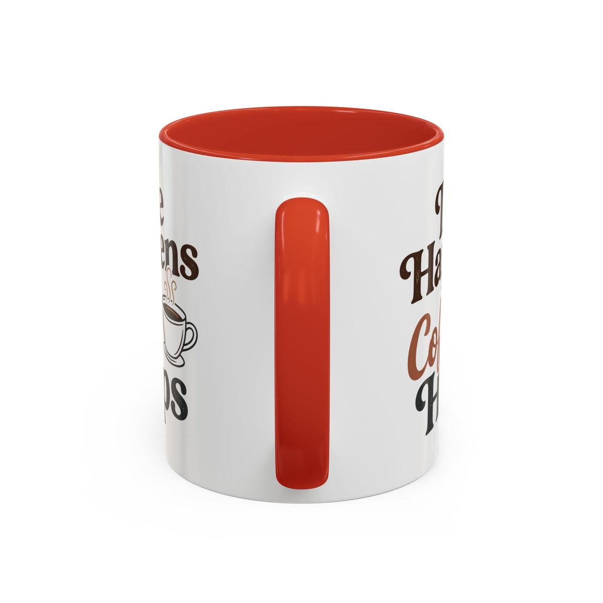 Coffee Mug — "Life Happens, Coffee Helps" Accent Ceramic Mug (11/15oz)