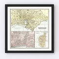 Vintage Map of Marseille, France 1901