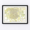 Vintage Map of Madrid, Spain 1901