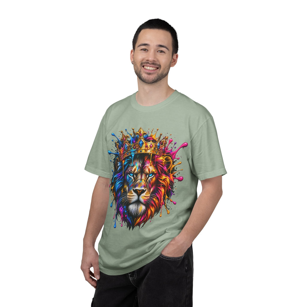 Color Splash Lion Tee — Regal Crown Graphic T-Shirt
