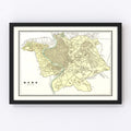 Vintage Map of Rome, Italy 1901