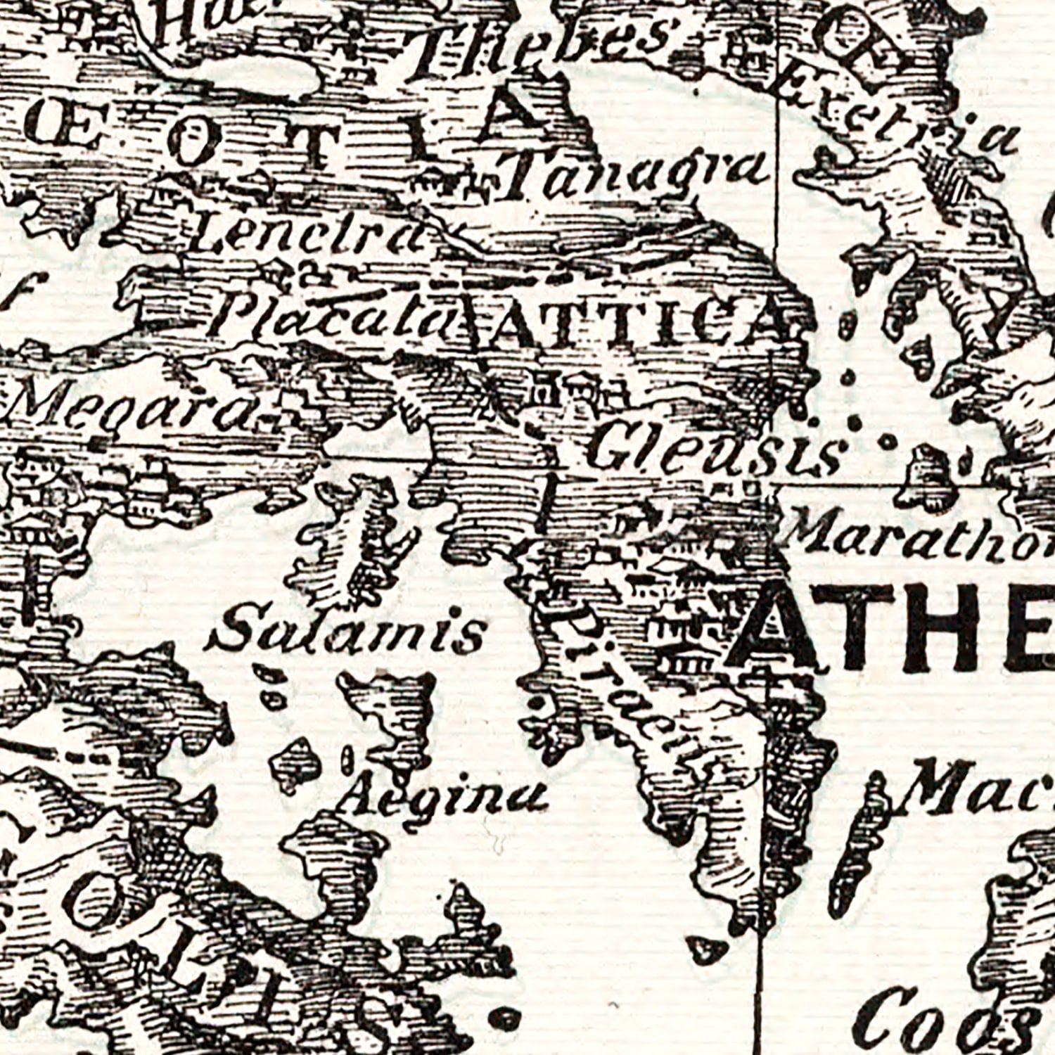 Vintage Map of Ancient Greece 1901