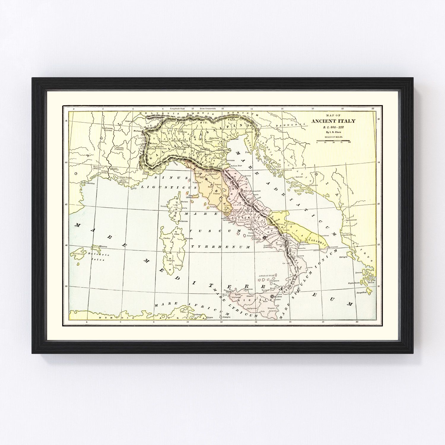 Vintage Map of Ancient Italy 1901