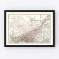 Vintage Map of Quebec, Canada 1893
