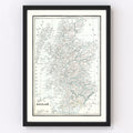 Vintage Map of Scotland 1893