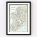 Vintage Map of Ireland 1893