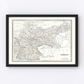 Vintage Map of Germany 1893