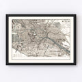 Vintage Map of Berlin, Germany 1893