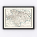 Vintage Map of Austria 1893