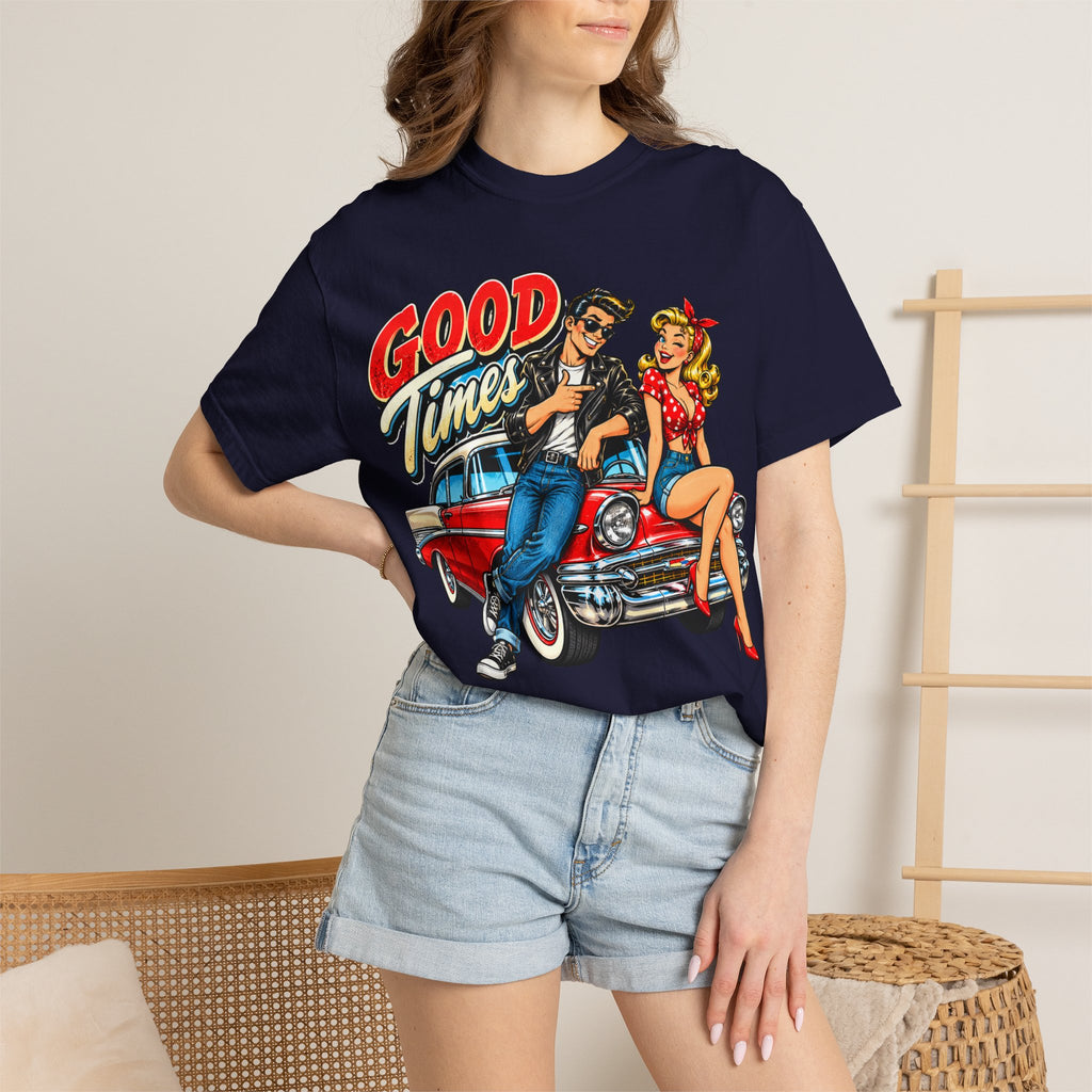 Good Times Retro Car Tee — Vintage 1950s Rockabilly Graphic T‑Shirt