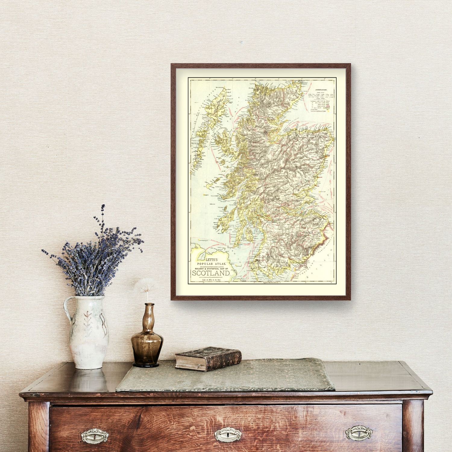 Vintage Map of Scotland 1883