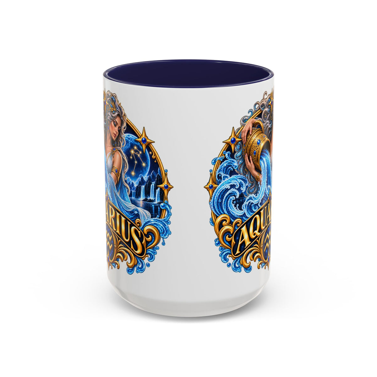 Aquarius Zodiac Coffee Mug — Illustrated Water Bearer Astrology Gift (11/15oz)