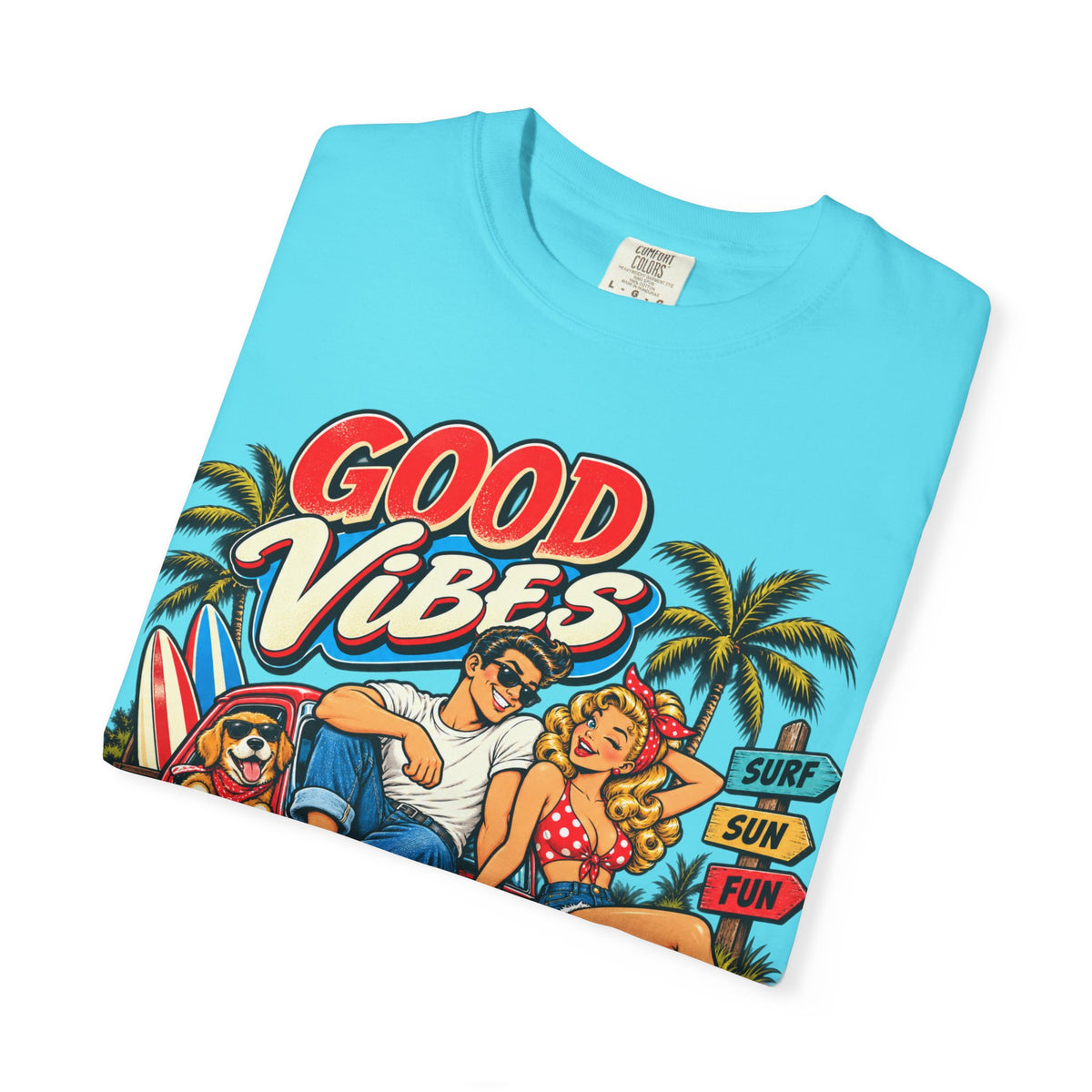 Good Vibes Retro Beach T-Shirt