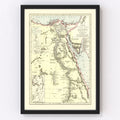 Vintage Map of Egypt 1883