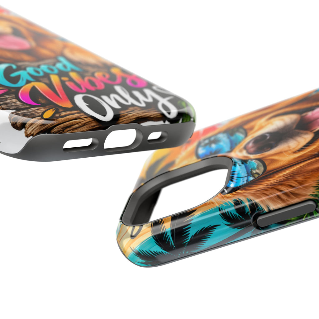Phone Case — 'Good Vibes Only' Tropical Dog Impact-Resistant Case