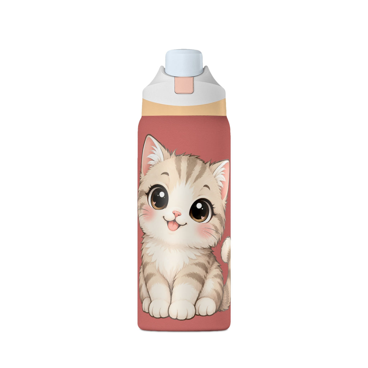 32oz Insulated Water Bottle – Cute Kitten Design