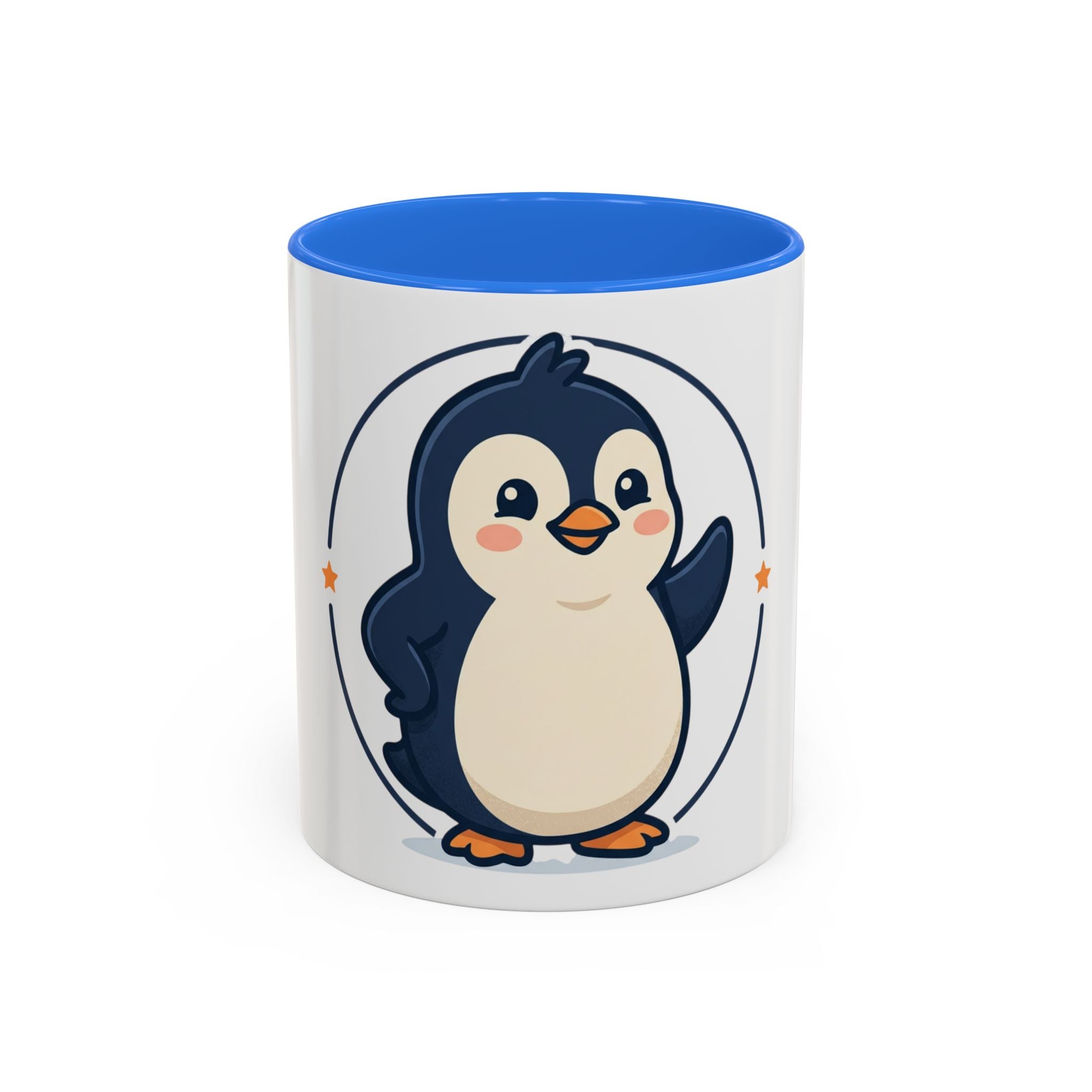 Cute Waving Penguin Mug | 11oz or 15oz Colorful Ceramic