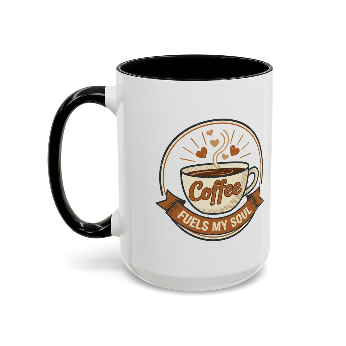 Coffee Mug - "Coffee Fuels My Soul" Accent Ceramic Mug (11/15oz)