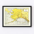 Vintage Map of Alaska 1943