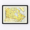 Vintage Map of Canada 1943