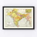 Vintage Map of India 1943