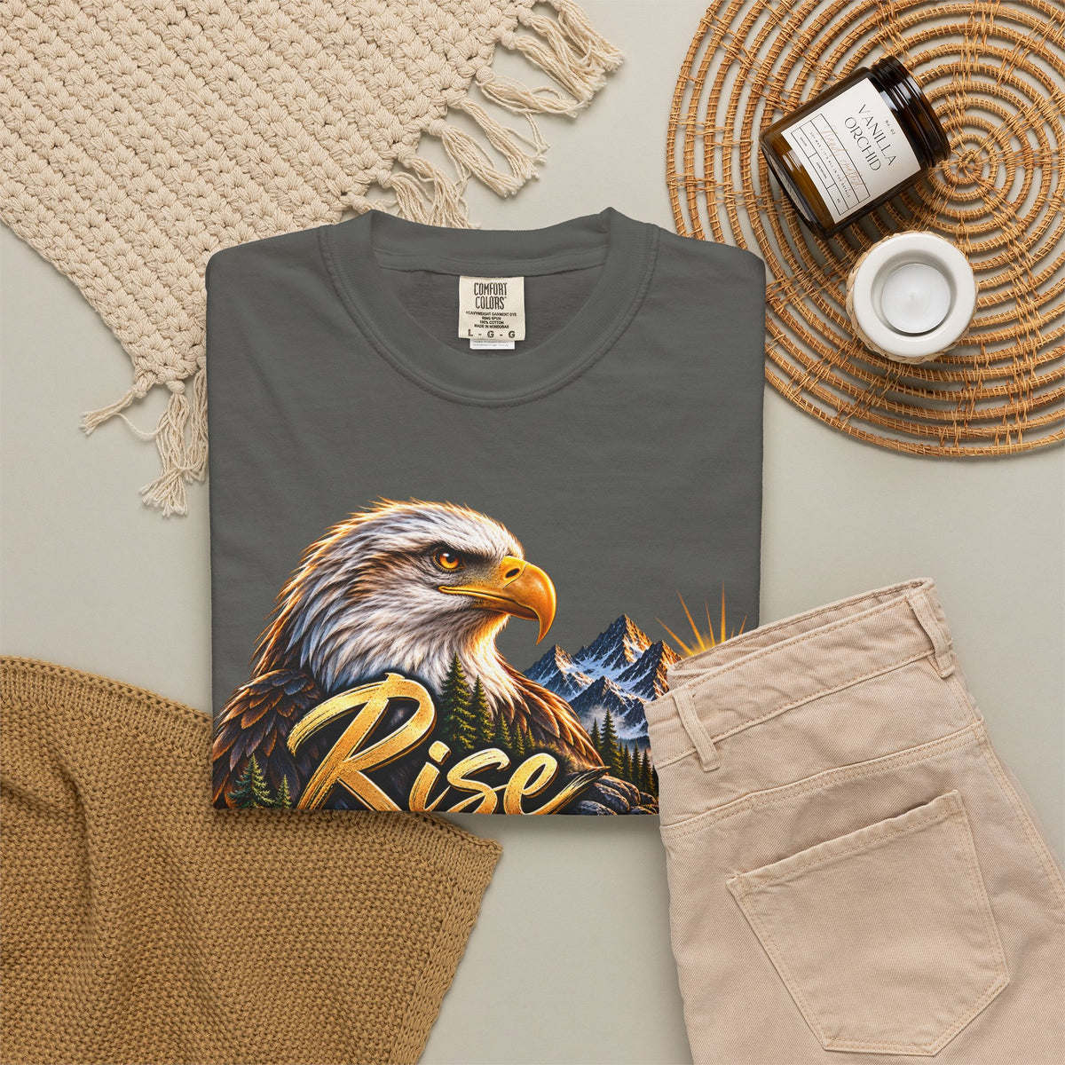 Rise Stronger Every Day Eagle T-Shirt — Motivational Nature Graphic Tee