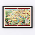 Vintage Map of Glacier National Park 1925