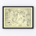 Vintage Map of Sequoia National Park 1945