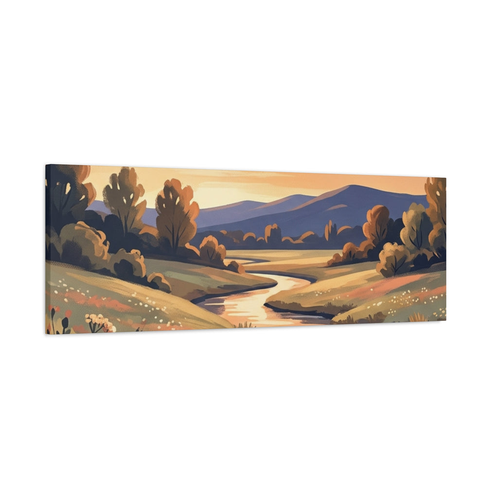 Sunset Meadow Canvas Wall Art