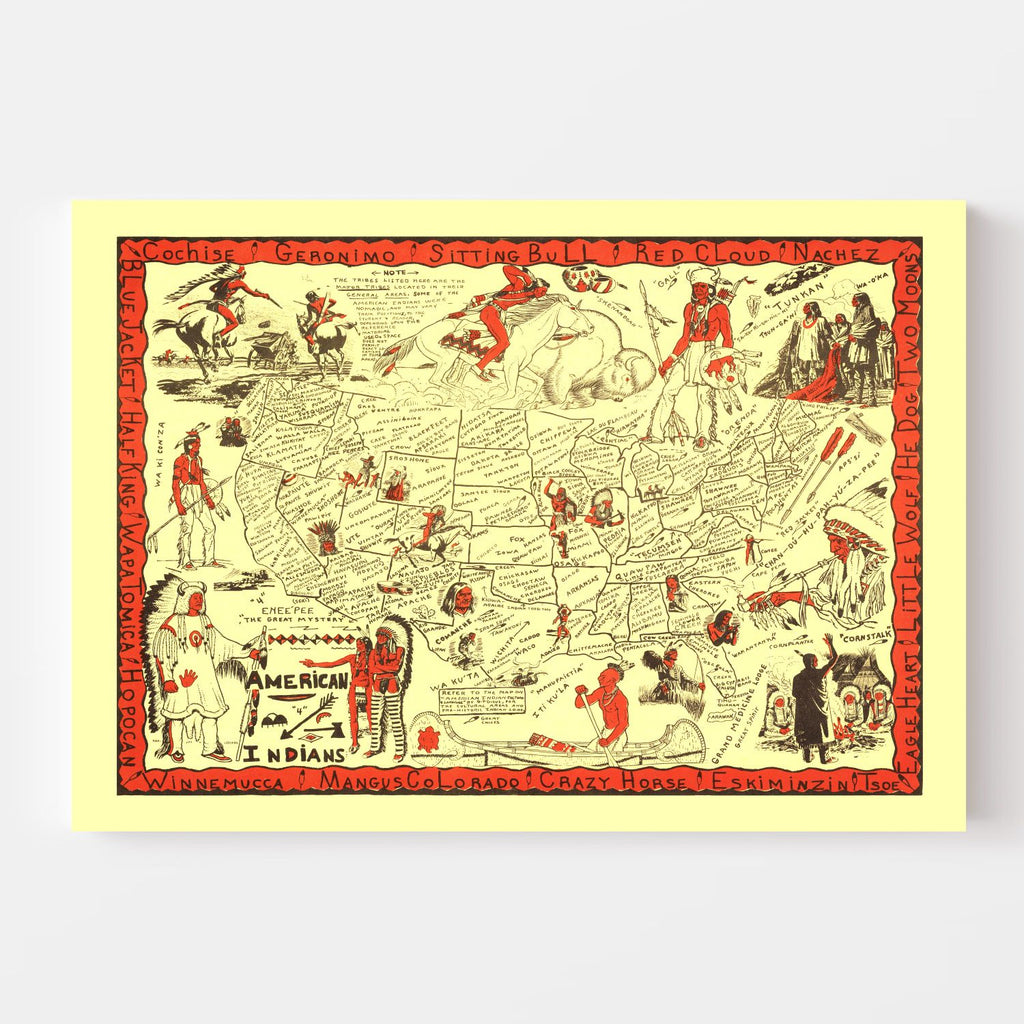 Vintage Map of United States 1952