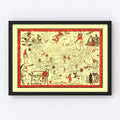 Vintage Map of United States 1952
