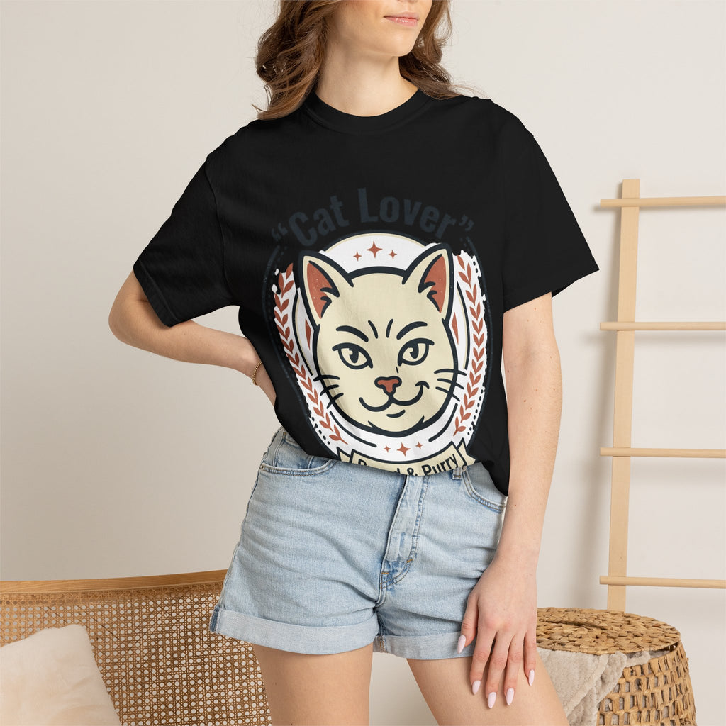 Cat Lover T-Shirt — "Proud & Purry" Retro Cat Graphic Tee