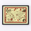 Vintage Map of United States 1952
