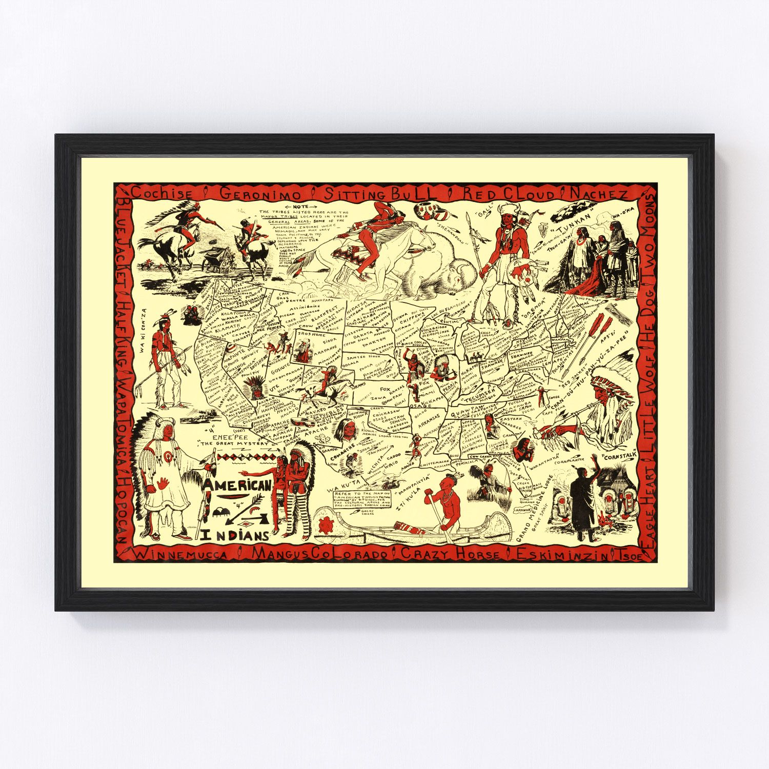 Vintage Map of United States 1952