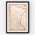 Vintage Map of Minnesota 1882