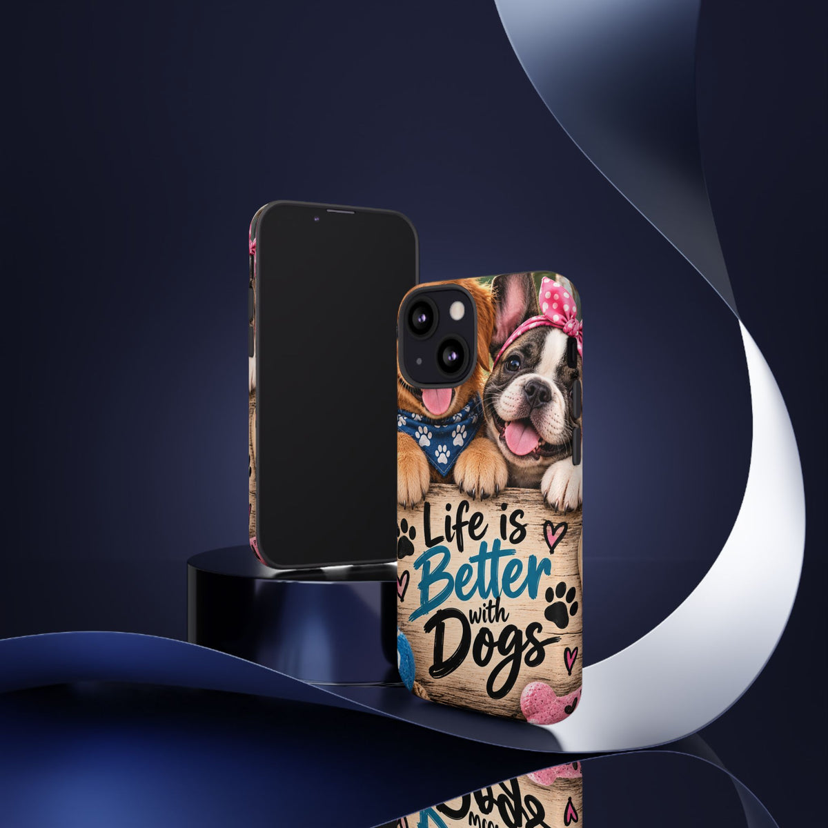 Phone Case — "Life Is Better with Dogs" Cute Pawprint Dog Lover Protective Case