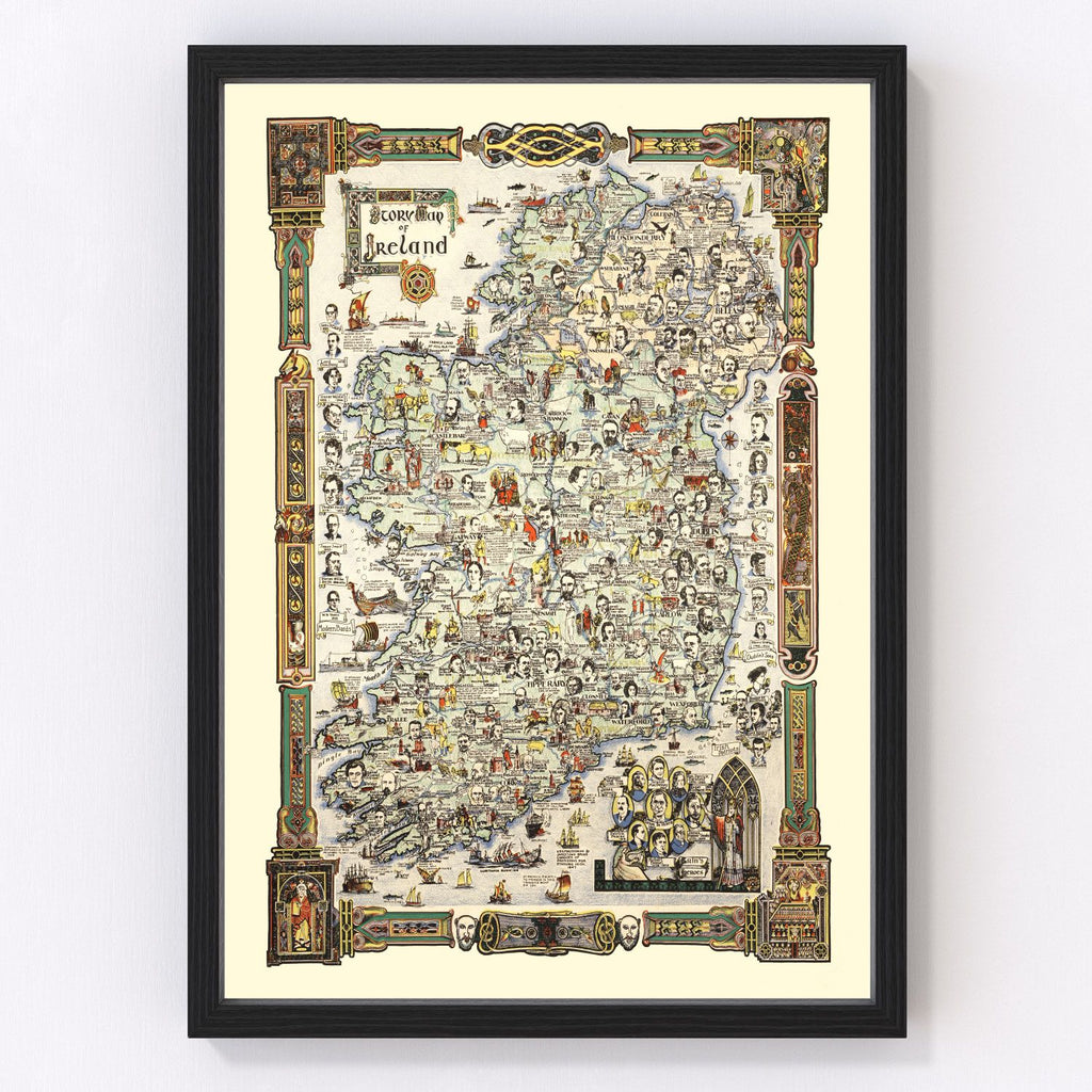 Vintage Story Map of Ireland 1936