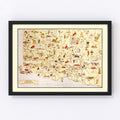 Vintage Map of Iron County, Michigan 1936