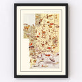 Vintage Map of Schoolcraft County, Michigan 1936