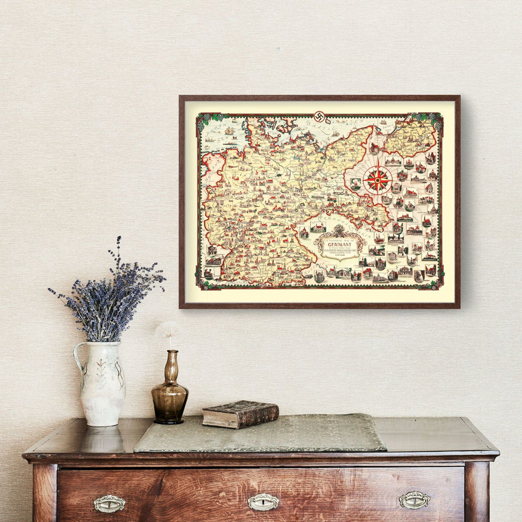 Vintage Pictorial Map of Germany 1935
